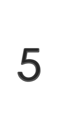 Цифра "5" самоклеящаяся ABS (50х37) (FUARO) BL черный