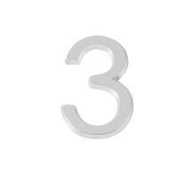 Цифра "3" самоклеящаяся ABS (50х37) (FUARO) CP хром