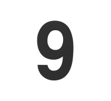 Цифра "9" самоклеящаяся SS304 (50х30) (FUARO) BL черный