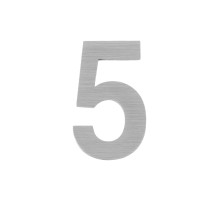 Цифра "5" самоклеящаяся SS304 (50х30) (FUARO) SSC сатинированный хром