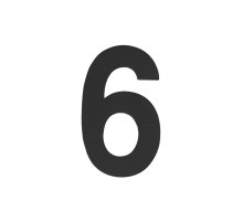 Цифра "6" самоклеящаяся SS304 (50х30) (FUARO) BL черный