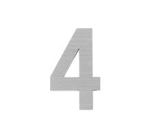 Цифра "4" самоклеящаяся SS304 (50х30) (FUARO) SSC сатинированный хром