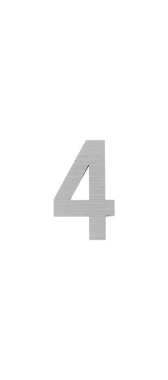 Цифра "4" самоклеящаяся SS304 (50х30) (FUARO) SSC сатинированный хром