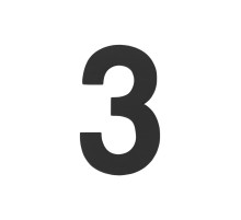 Цифра "3" самоклеящаяся SS304 (50х30) (FUARO) BL черный