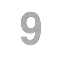 Цифра "9" самоклеящаяся SS304 (50х30) (FUARO) SSC сатинированный хром