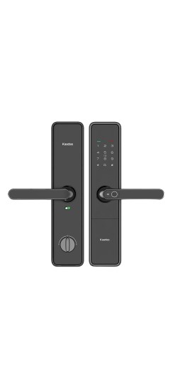 Замок врезной электронный к с ручкой Kaadas S500-5W с отпечатком пальца, с WiFi, черный