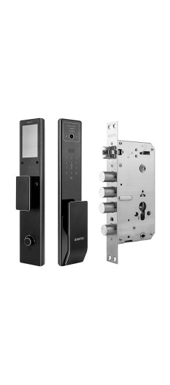 Электронный замок Sanyo D200 Tuya DM70 с WiFi, с видеодомофоном, черный