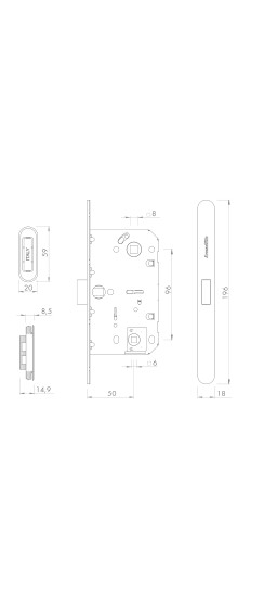 Магнитная защелка WC с ответной планкой GRAVITY.PRO G01.196.50.96 AB бронза