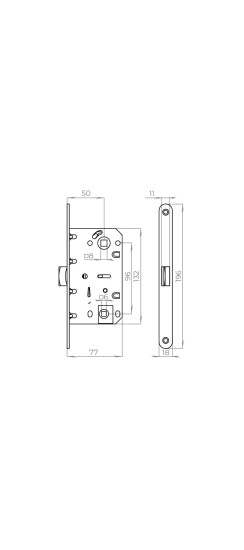Защелка врезная PLASTLP96WC-50/BODY SN мат.никель (кратно 30 шт, нет ответной планки)