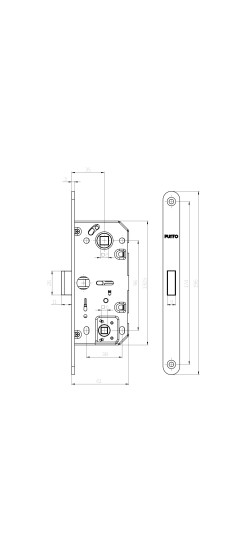 Защелка Punto (Пунто) врезная магнитная ML96WC-35/IND AL алюминий