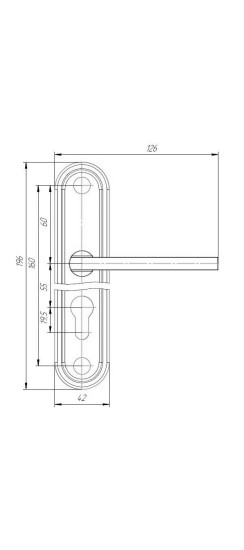 Замок врезной цилиндровый с защёлкой в комплекте с ручкой ЗВ4-3/09Р (медь), 4 кл.