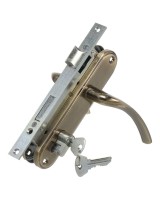 Замок врезной цилиндровый с защёлкой в комплекте с ручкой ЗВ4-70.27 (ант.бронза), 4 кл.