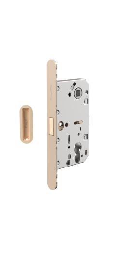 Замок Armadillo (Армадилло) межкомнатный магнитный под цилиндр с ответной планкой GRAVITY.PRO G02.196.50.85 FSG флор.зол.