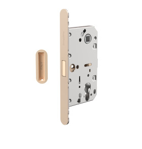 Замок межкомнатный магнитный под цилиндр с ответной планкой GRAVITY.PRO G02.196.50.85 FSG флор.зол.