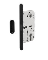 Замок межкомнатный магнитный под цилиндр с ответной планкой GRAVITY.PRO G02.196.50.85 BL черный