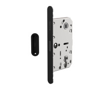 Замок межкомнатный магнитный под цилиндр с ответной планкой GRAVITY.PRO G02.196.50.85 BL черный