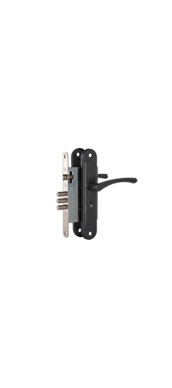 Замок врезной сувальдный с защёлкой в комплекте с ручкой ЗВ9.009/17 (серебро), 4 кл.