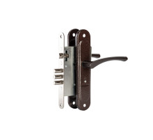 Замок врезной сувальдный с защёлкой в комплекте с ручкой ЗВ9.009/17 (медь), 4 кл.