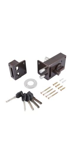 Замок накладной цилиндровый ЗН1-М1 КМЗ медь, 5 кл.