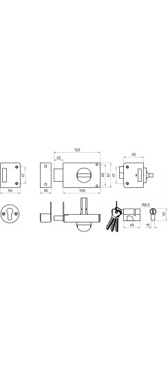 Замок накладной цилиндровый ЗН1 черный