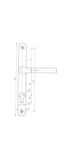 Ручка дверная на планке РФ1-85.25 (85 мм) черный матовый