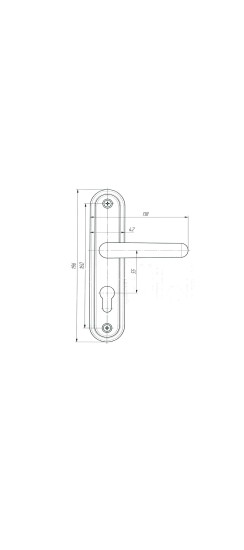 Ручка дверная на планке РФ1-55.08 (серебро)