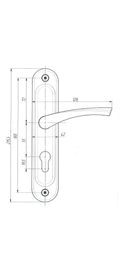 Ручка дверная на планке РФ1-55.17 (медь)
