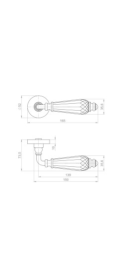 Ручка Armadillo (Армадилло) раздельная R.ART52.D.ELEGANT SG-4 мат. золото