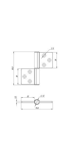 Петля универсальная флажковая FL.IN3800.UR FSG флорентийское золото
