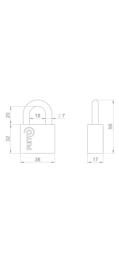 Замок навесной PK-1540 3 key диск.ключ.