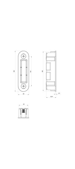 Ответная Fuaro (Фуаро) магнитная планка Alutop BL, цвет- чёрный