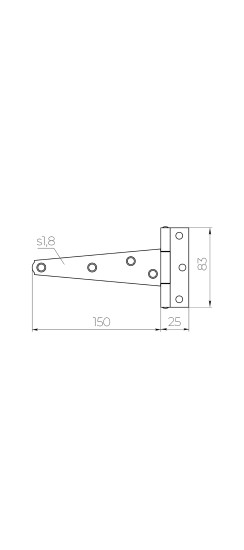 Петля-стрела мебельная LM/IN150 STR YZN желтый цинк