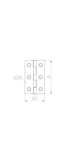 Петля карточная универсальная LM/IN30x50x1U YZN желтый цинк (2 шт)