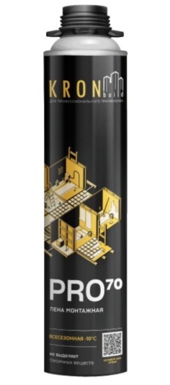 Пена монтажная профессиональная KRONbuild PRO 70, всесезонная