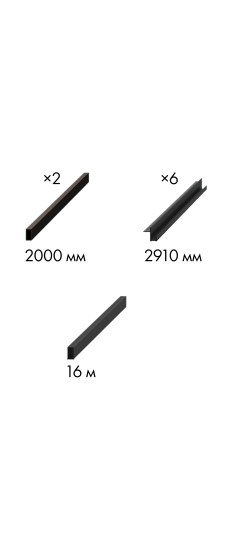 Комплект для обрамления пенала для двухстворчатой двери SLD.Comfort-PENAL frame 1800/2900 BL