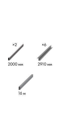 Комплект для обрамления пенала для двухстворчатой двери SLD.Comfort-PENAL frame 1800/2900 AL