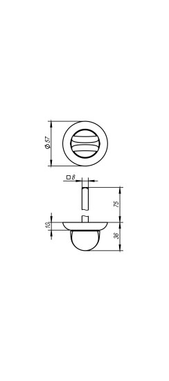 Ручка поворотная BKW8/75-0705 CP-8 хром