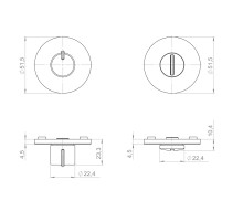 Ручка поворотная BK6.R.YM AC-9 медь
