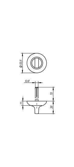 Ручка поворотная BKW8/75-0803 CP-8 хром