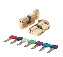 Цилиндровый механизм MaxPro7002Knob70mm(30+10+30) SSG сатин.золото 7key с вертушкой