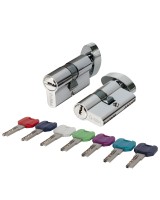 Цилиндровый механизм MaxPro7002Knob60mm(25+10+25) SSC сатин.хром 7key с вертушкой