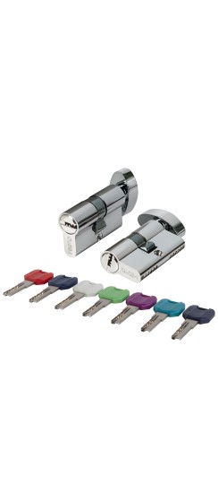 Цилиндровый механизм MaxPro7002Knob60mm(25+10+25) SSC сатин.хром 7key с вертушкой