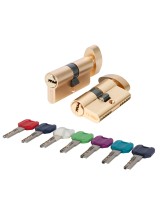 Цилиндровый механизм MaxPro7002Knob60mm(25+10+25) SSG сатин.золото 7key с вертушкой