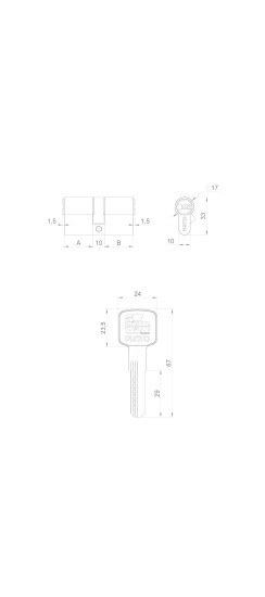 Цилиндровый Punto (Пунто) механизм Z3000Key90(35+10+45) BL черный