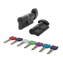 Цилиндровый механизм MaxPro7002Knob60mm(25+10+25) BL черный 7key с вертушкой