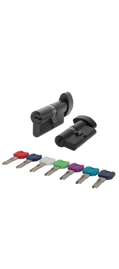 Цилиндровый механизм MaxPro7002Knob60mm(25+10+25) BL черный 7key с вертушкой