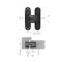 Петля скрытой установки U3D3300.TG SC мат. хром