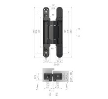 Петля скрытой установки U3D2200.VPG BL черный TECH