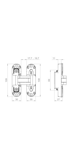 Петля Armadillo (Армадилло) скрытой установки U3D2002.TG BL черный TECH