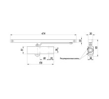 Доводчик дверной со скользящей тягой DCSLIDER45 WH (белый)